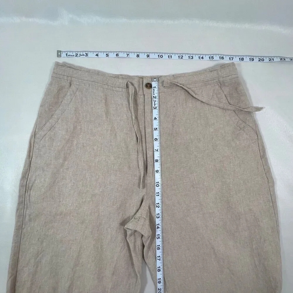 Havanera Co. Men's Linen Cotton Blend Drawstring Summer Pants - Size L (36-38)